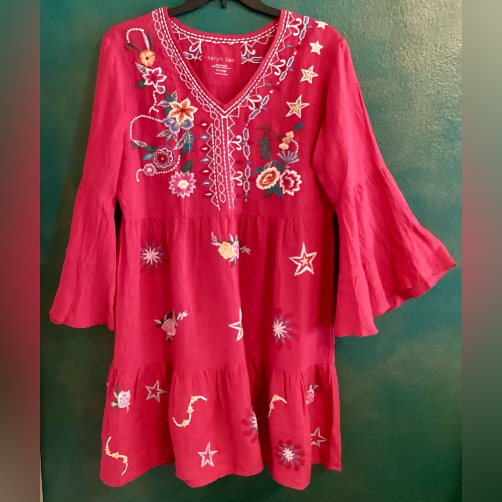 NWT! KARYN SEO DRESS SIZE XL Gorgeous Embroidery!